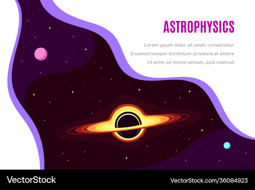 Outer space concept banner template in flat style Vector Image