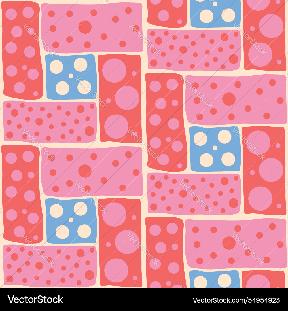 Polka dots modular seamless pattern circle Polka dots modular seamless pattern circle vector image