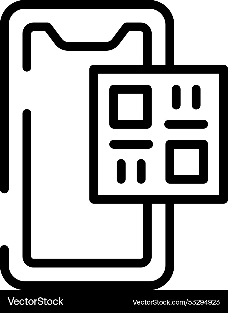 Rounded stroke qr code icon Rounded stroke qr code icon vector image