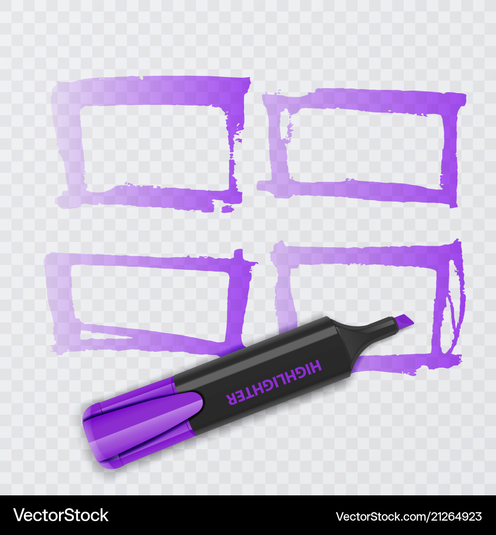 Set of colorful markers with highlighter elements Set of colorful markers with highlighter elements vector image