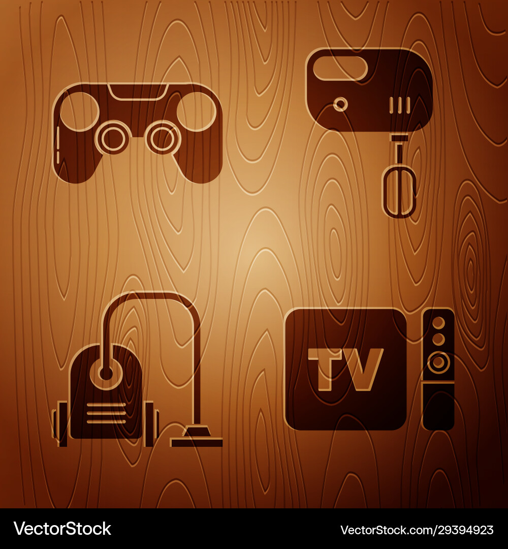 Set tv box receiver and player with remote Set tv box receiver and player with remote vector image