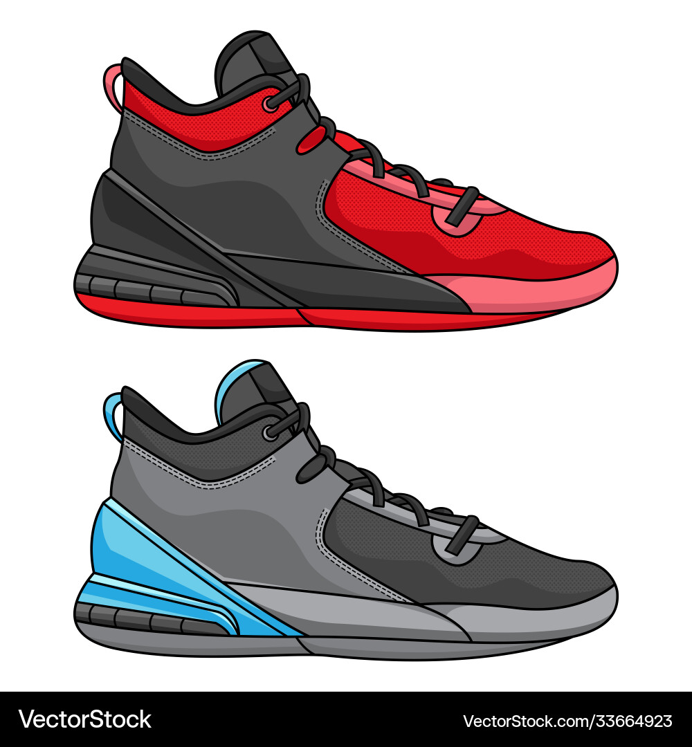 Stylish Basketball Shoes Collection – Royalty-Free Vector | VectorStock, image size:1000x1080