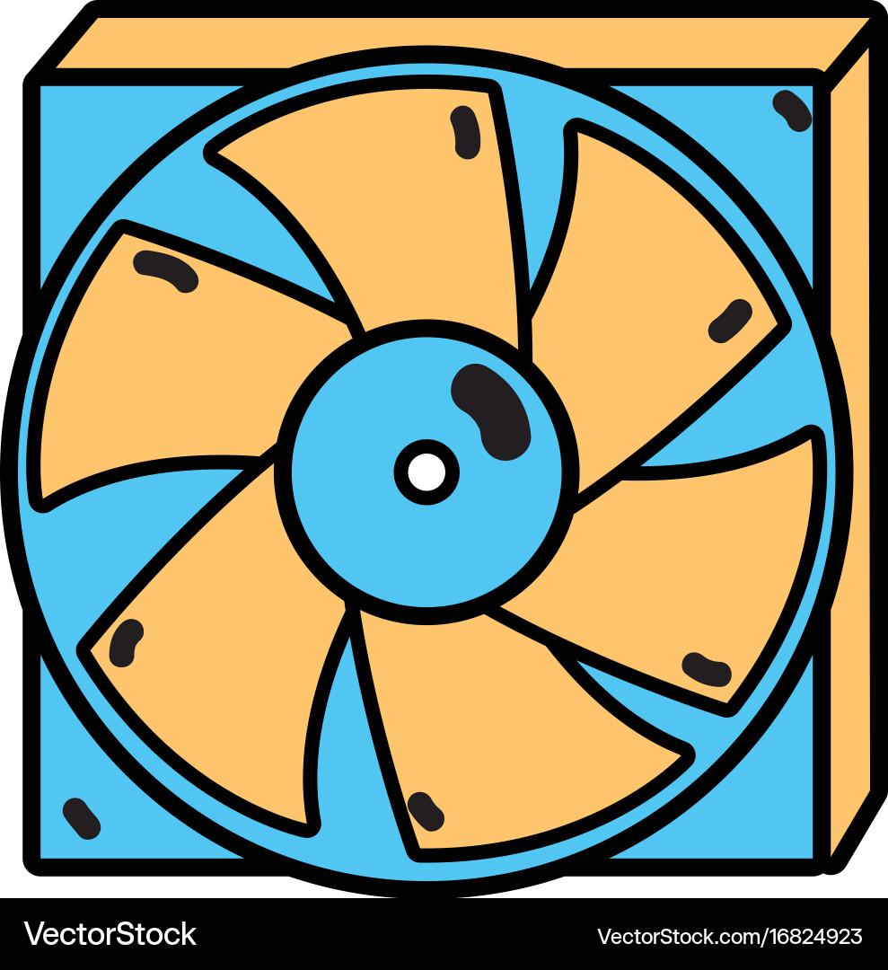 Technology hard drive fan processor Vector Image