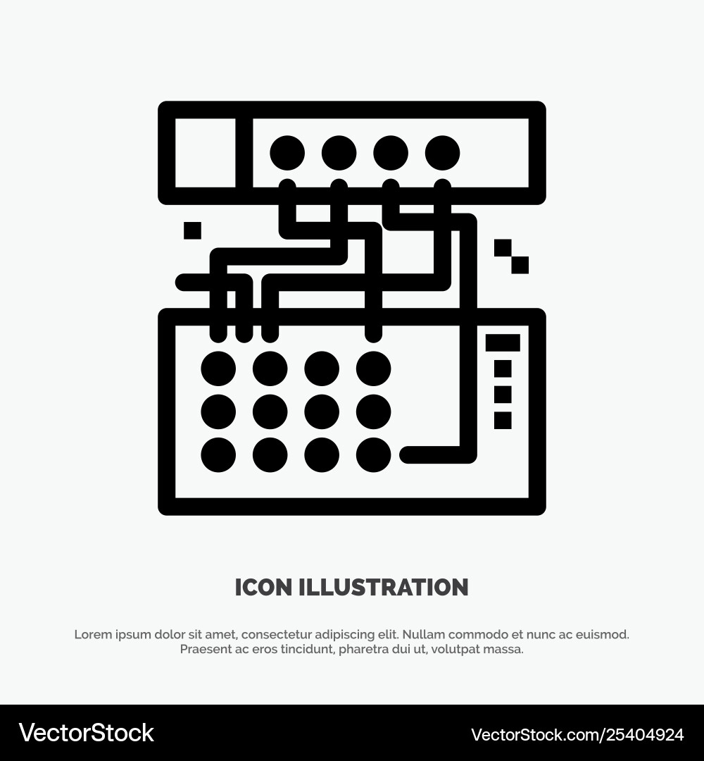 Analog connection device module sound line icon Analog connection device module sound line icon Vector Image