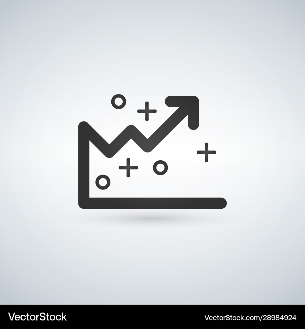Analytics graph line icon outline sign linear vector image