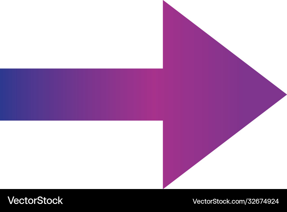 Arrow direction related icon right pointed Vector Image