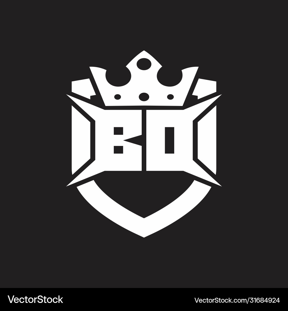 BD Monogram Shield Crown Logo Royalty Free Vector Image