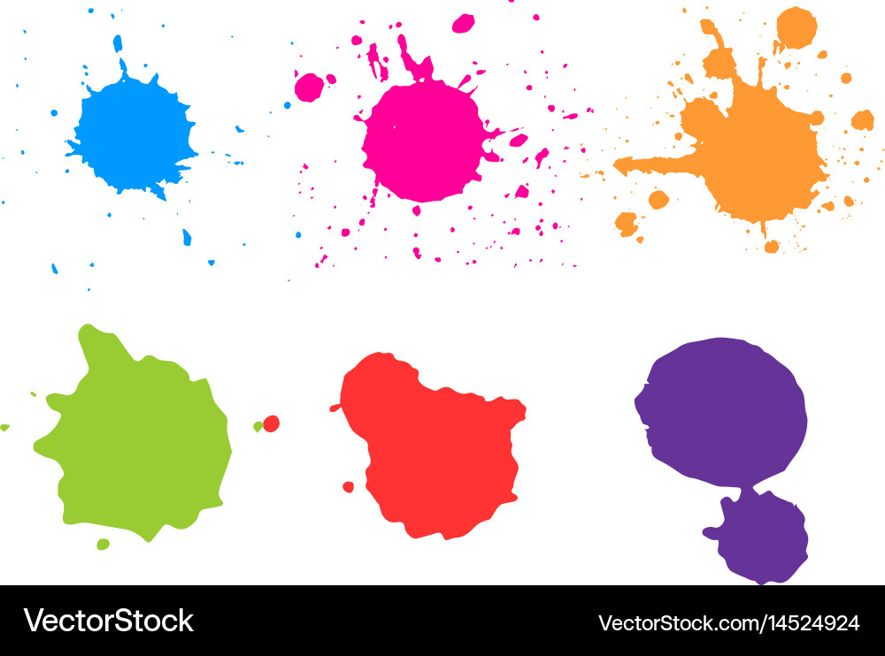 Bunte Farbe Splatters & Splashes Vektorbild