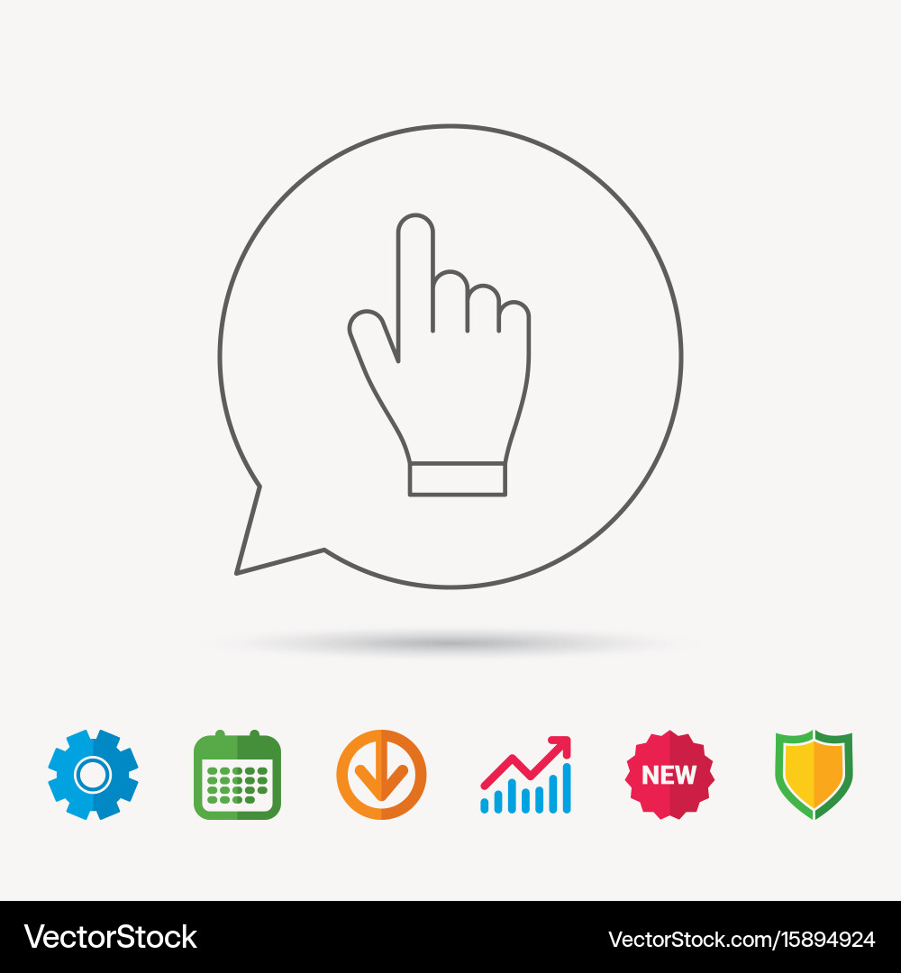 Click hand icon press or push pointer sign vector image