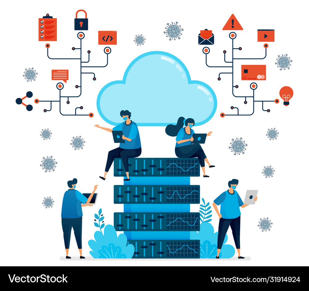 Cloud computing platform to support new normal Cloud computing platform to support new normal vector image