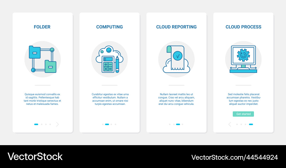 Cloud computing technology remote access ux ui Cloud computing technology remote access ux ui vector image