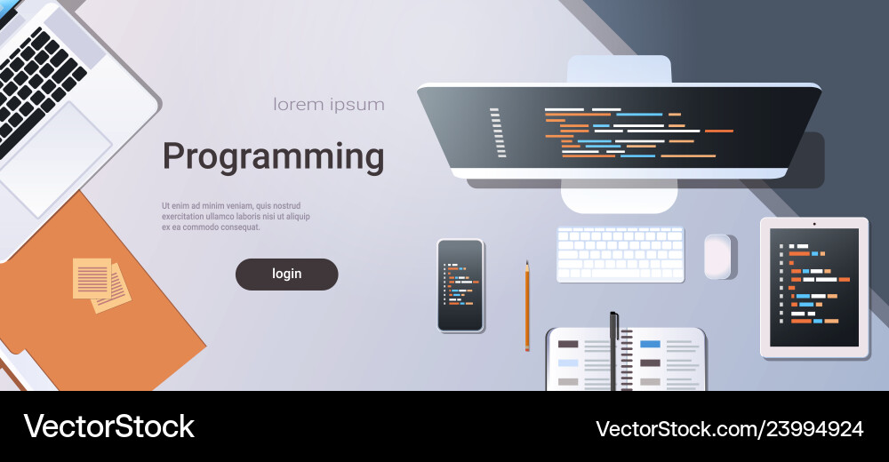 Code & Technology Workspace vector image