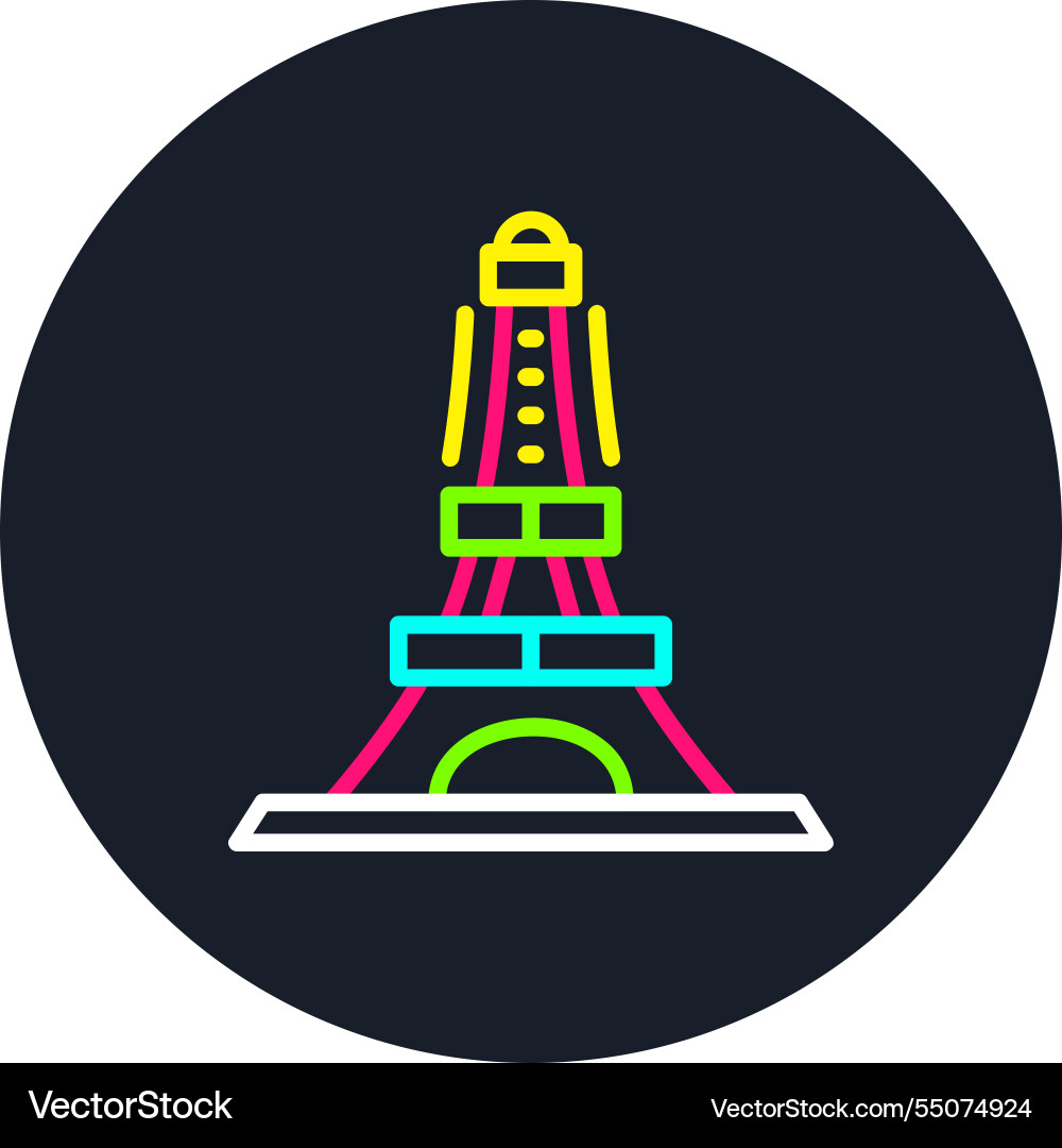 Eiffel tower line multi color icon Vector Image