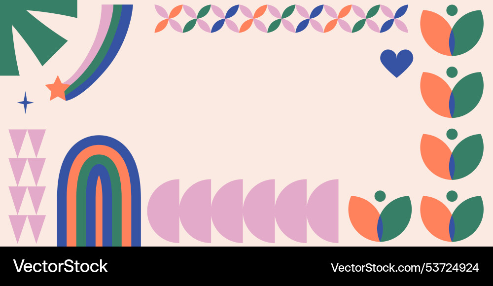 Horizontal frame with abstract retro shapes Horizontal frame with abstract retro shapes vector image