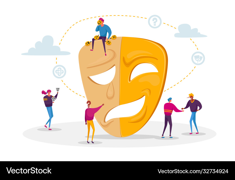 Hypocrisy characters lying to each other hide Vector Image
