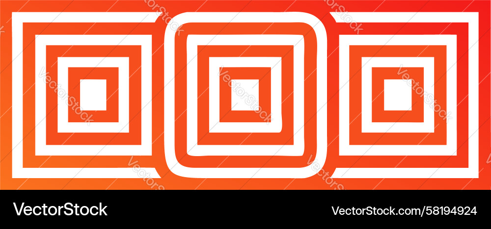 Intense Nested Squares - Orange Red Vector Image