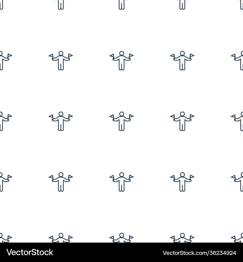 Man with flags icon pattern seamless white Vector Image