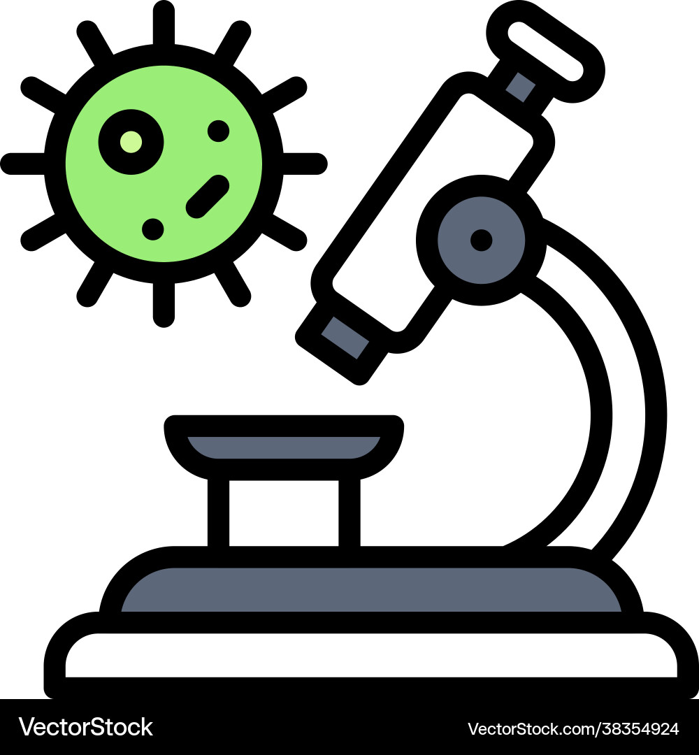 Microscope icon vaccine development related Vector Image