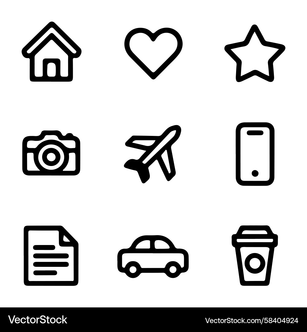 Minimal UI Icon Collection Vector Image