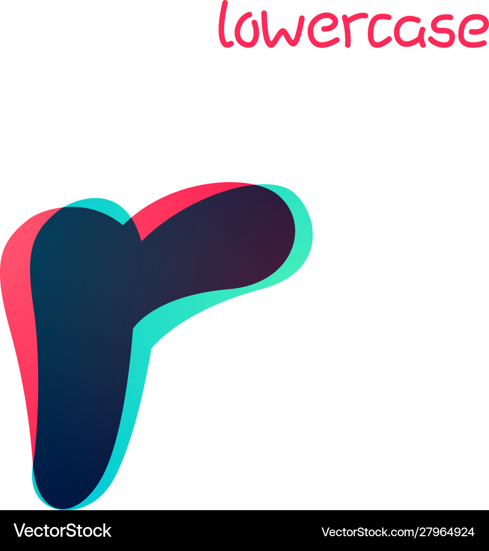 Overlapping gradient lowercase letter r logotype Overlapping gradient lowercase letter r logotype vector image