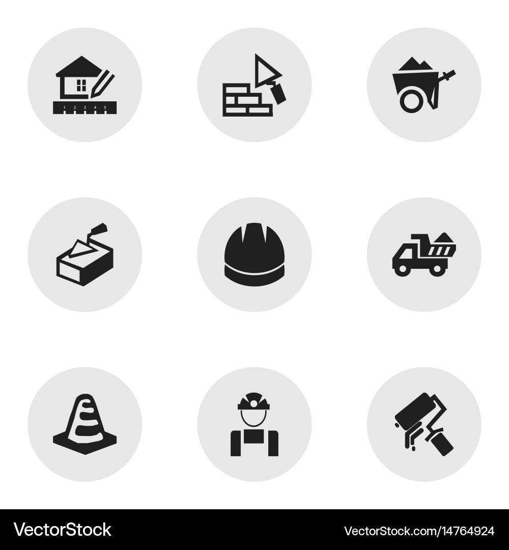 Set of 9 editable structure icons includes Vector Image
