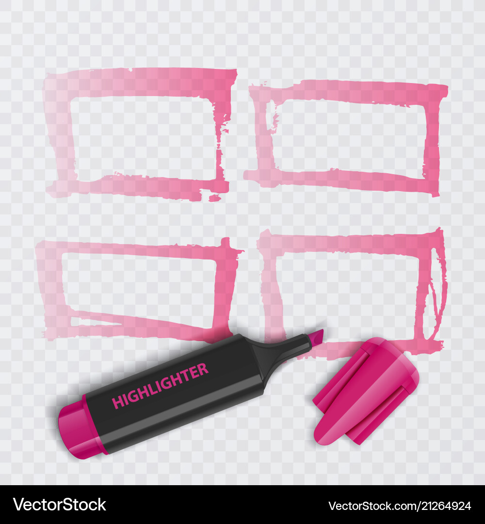 Set of colorful markers with highlighter elements Set of colorful markers with highlighter elements vector image
