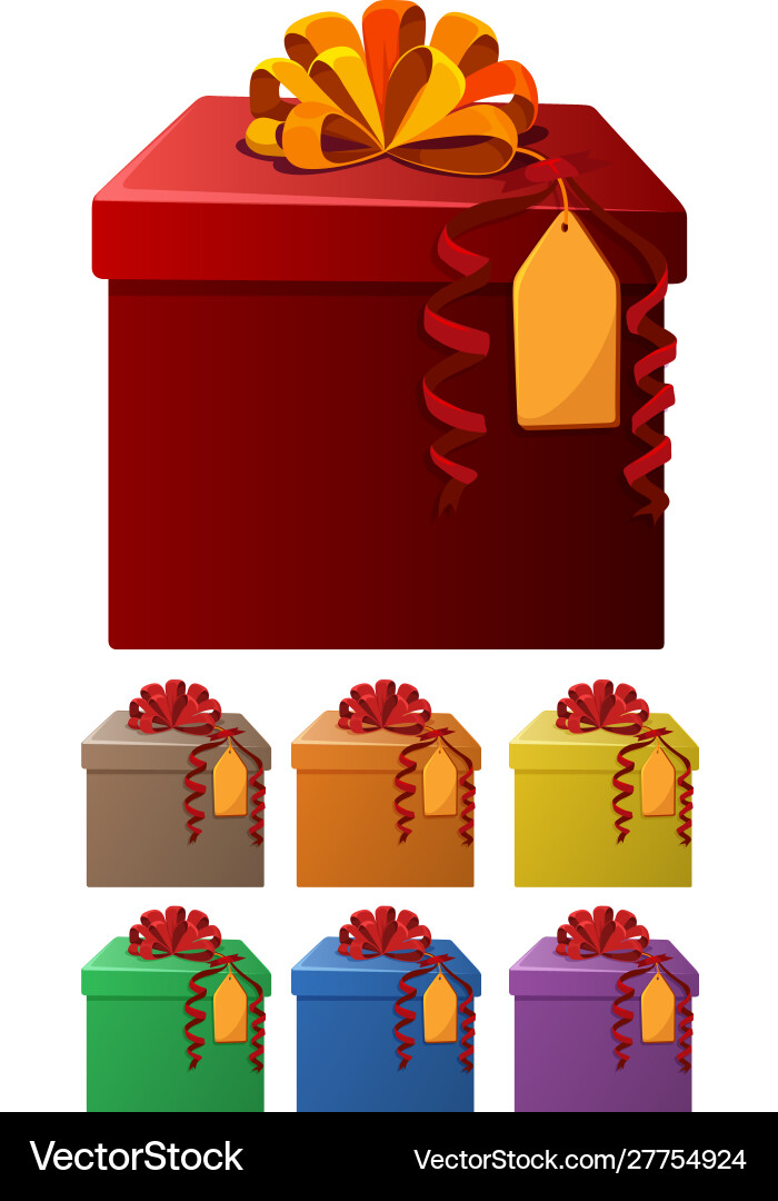 Set present boxes in different color Vector Image