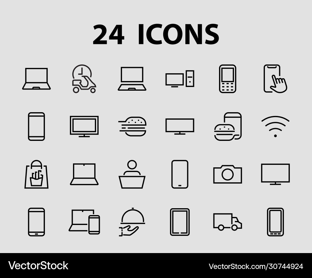 Set smart devices and gadgets computer vector image