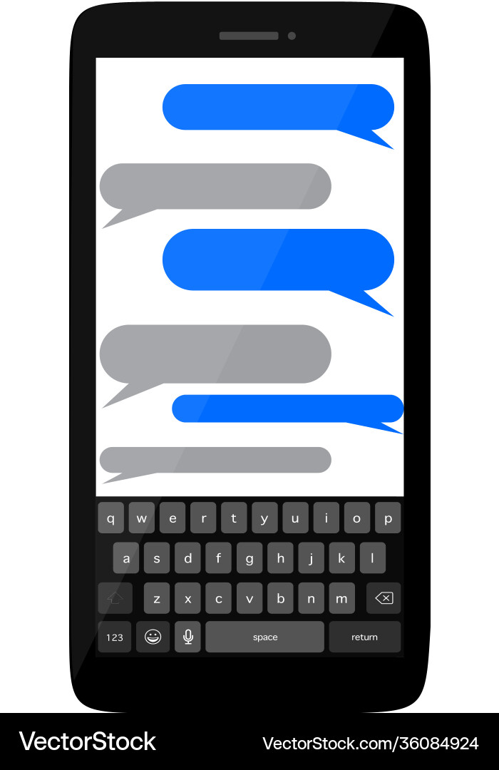 Smart phone with empty text bubbles vector image