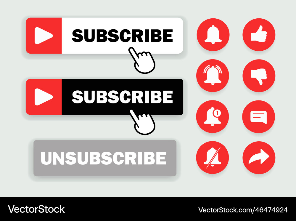 Subscribe Button Set vector image