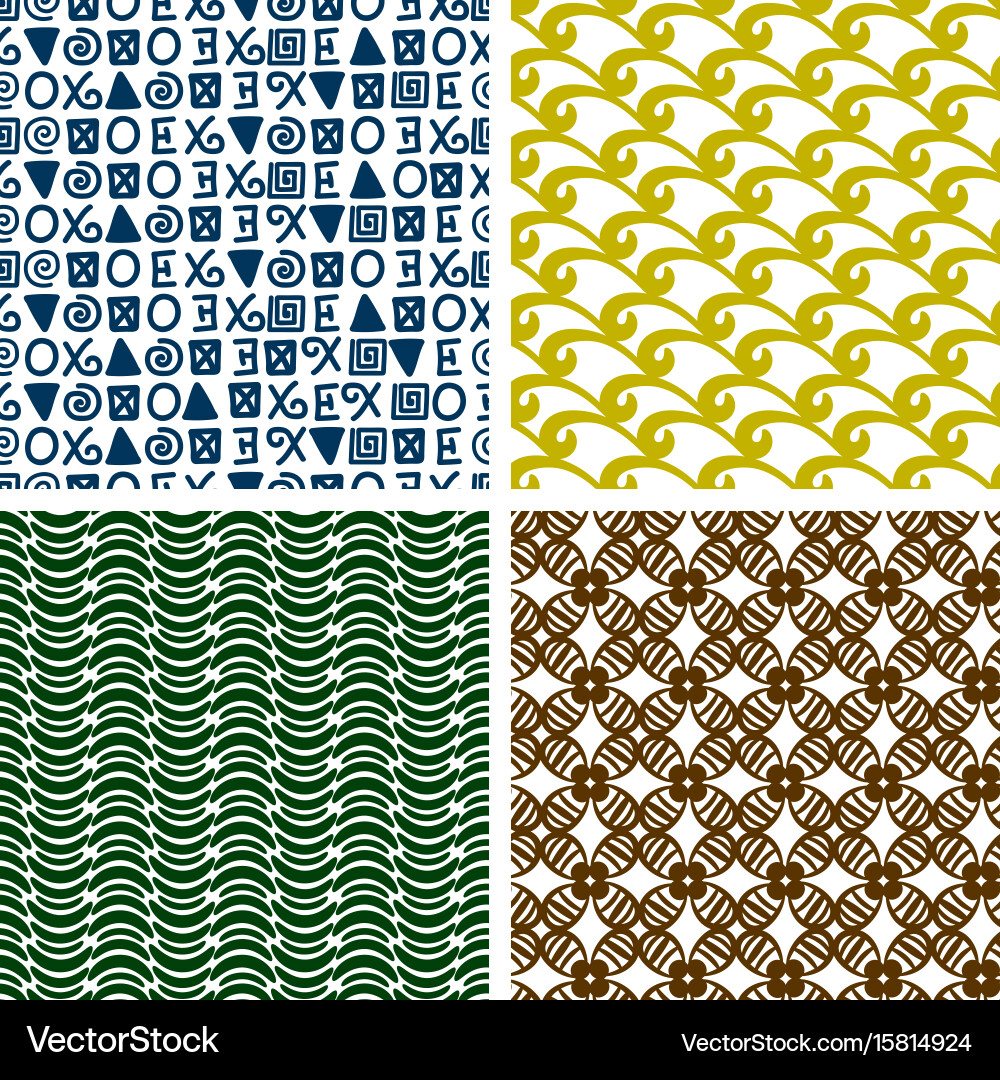 Traditional print colorful seamless patterns Vector Image