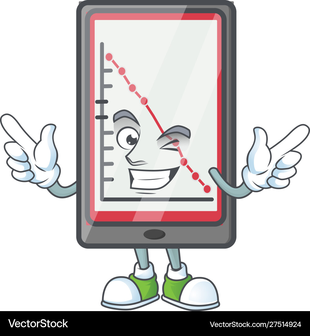 Wink down chart vertical tablet for analysis vector image