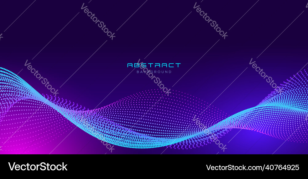 Abstract Tech Wavy Particles Background vector image