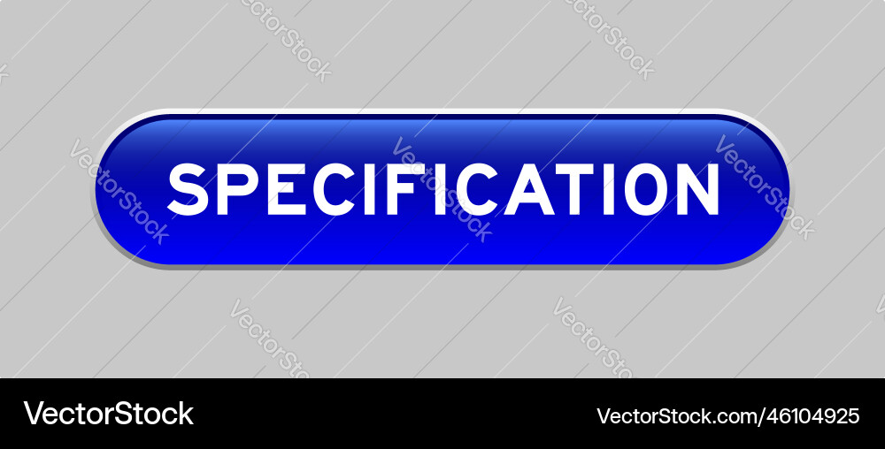 Blue color capsule shape button with word Blue color capsule shape button with word Vector Image