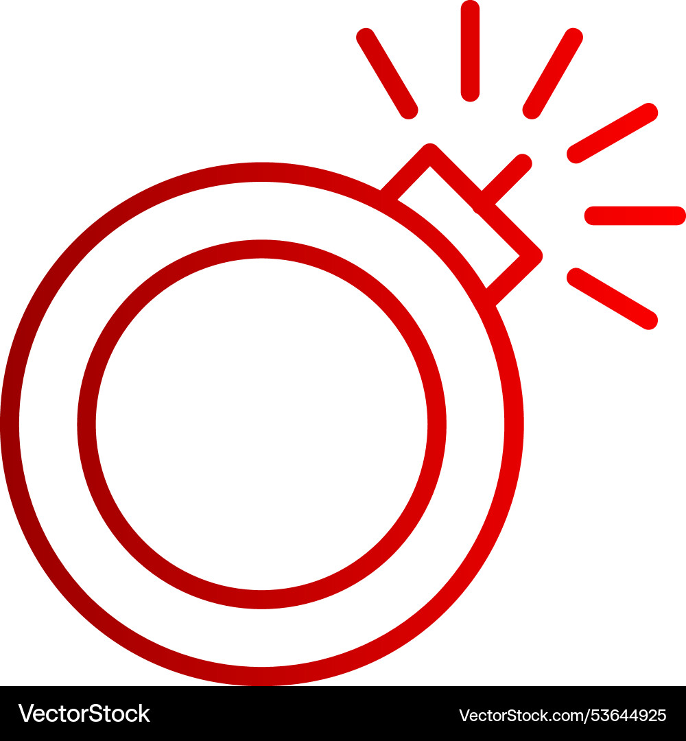 Bomb line gradient icon Vector Image