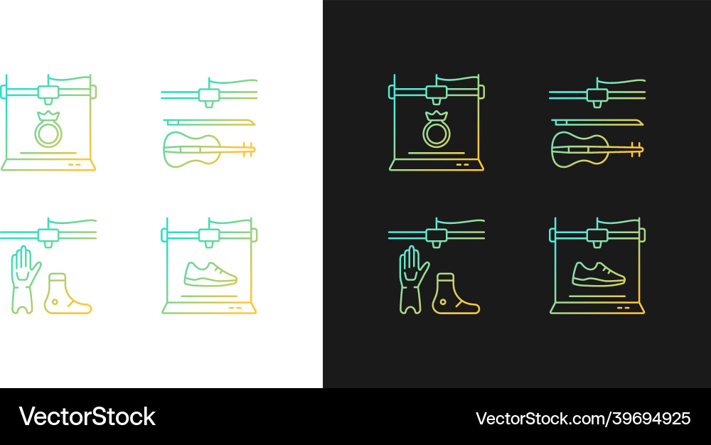 Building 3d objects process gradient icons set Building 3d objects process gradient icons set vector image