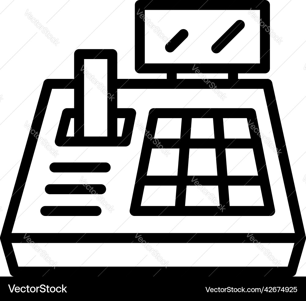 Button pos terminal icon outline center Button pos terminal icon outline center vector image