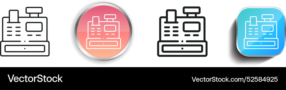 Cash register icon thin linear regular and button vector image