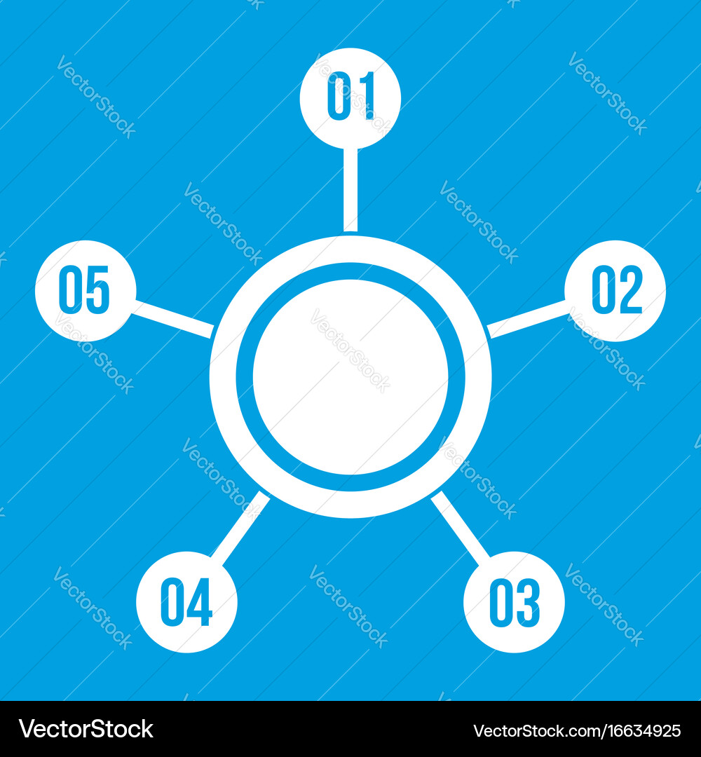 Circle Chart with Numbers Icon vector image