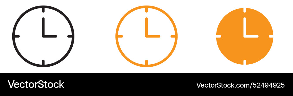 Clock icon set time management for scheduling vector image