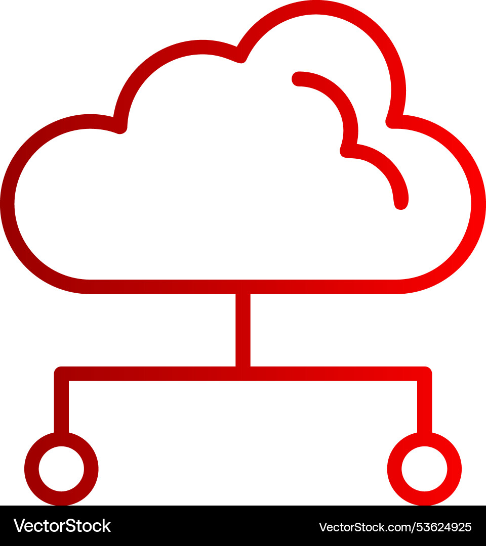 Cloud computing line gradient icon vector image