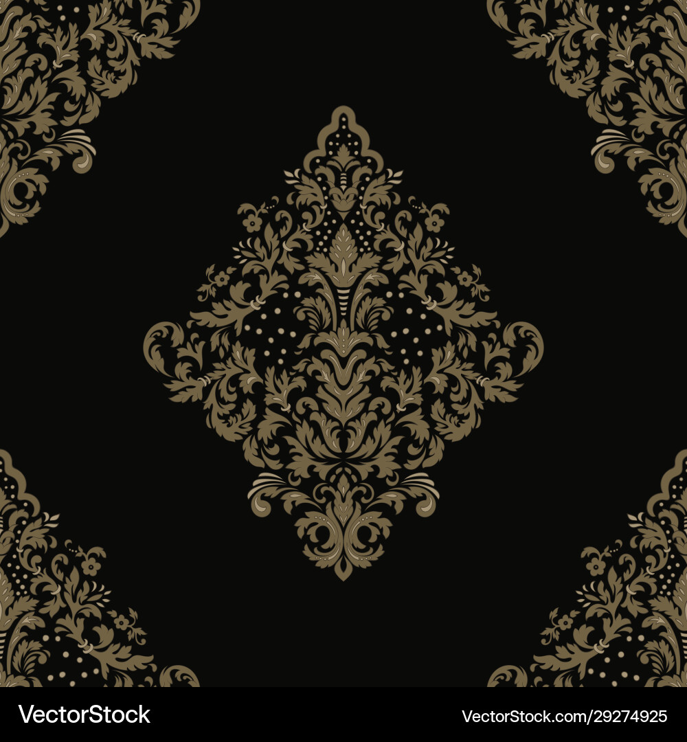 Damask seamless pattern element classical Damask seamless pattern element classical vector image