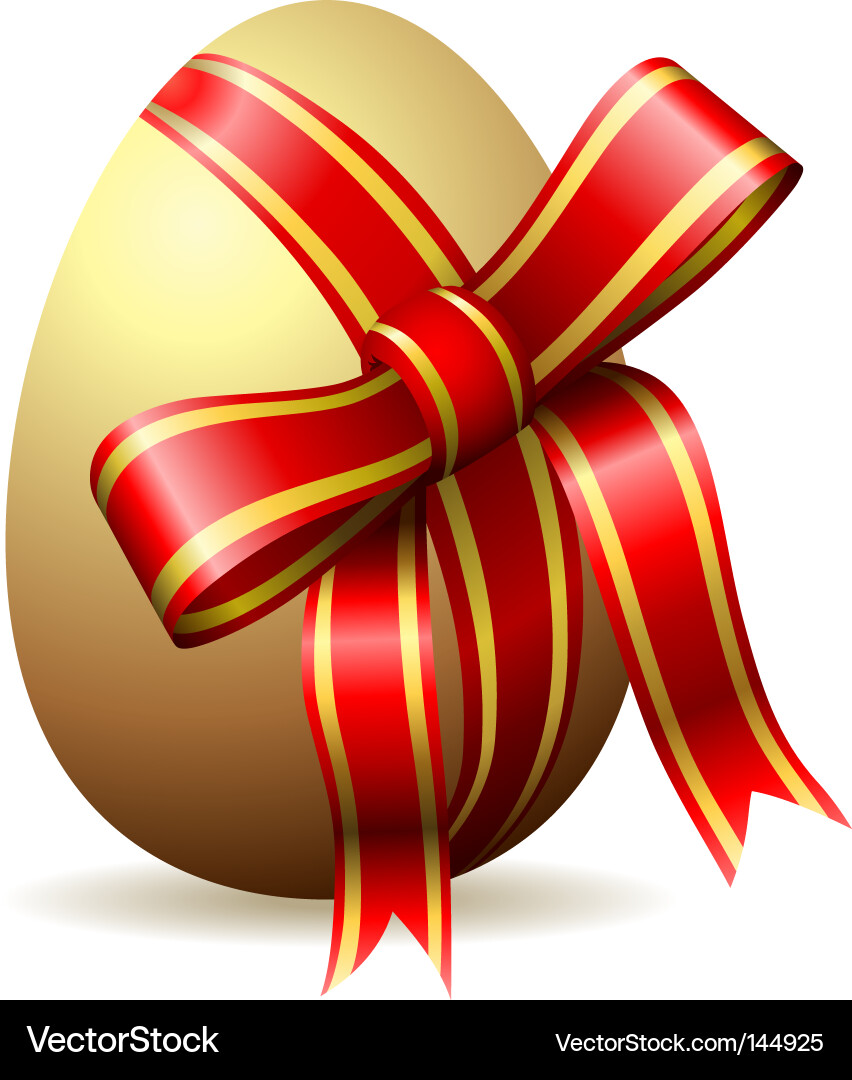 Decorative Easter Egg with Ribbon Vector Image