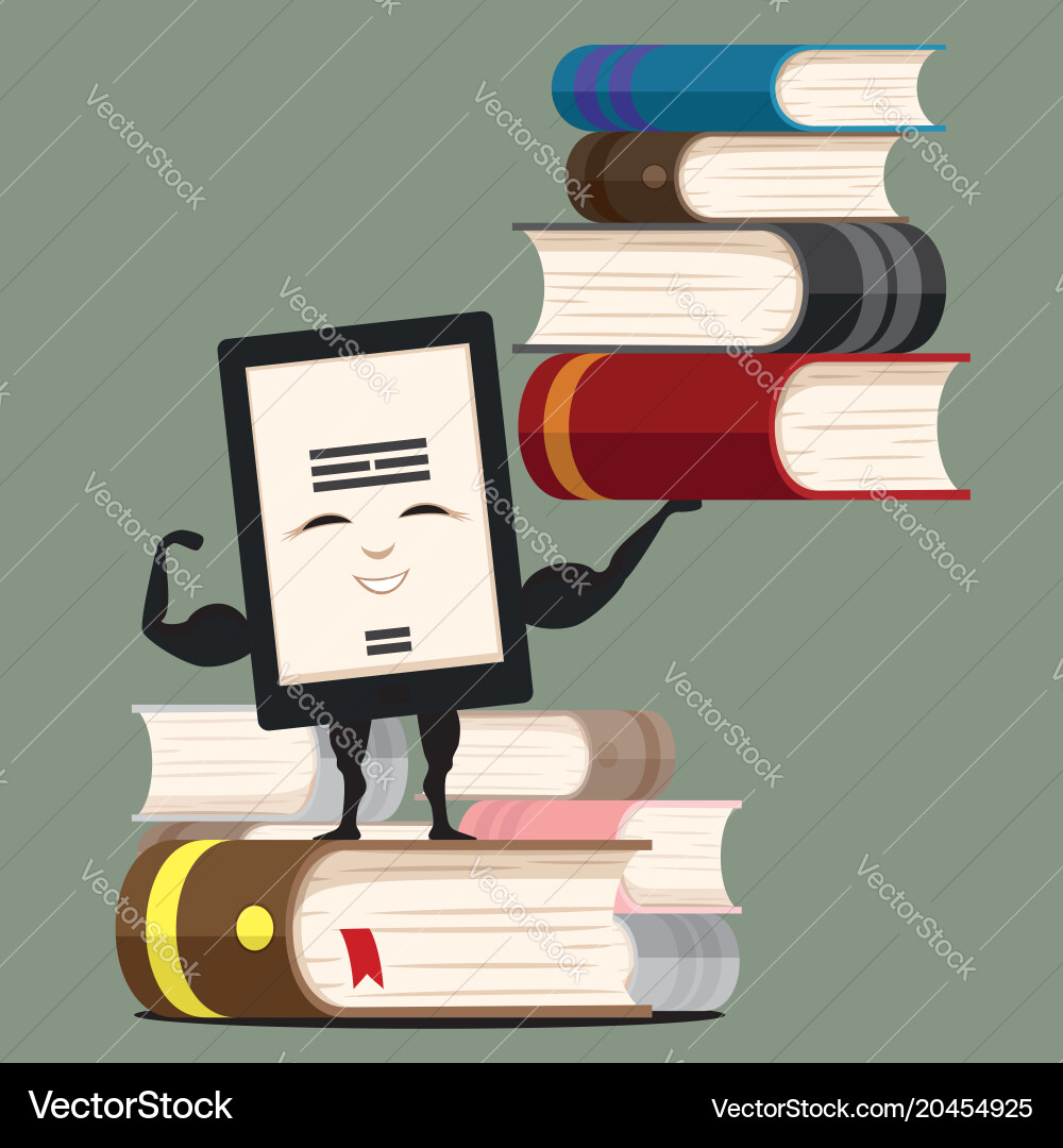 Digital Book Stack Vector Image