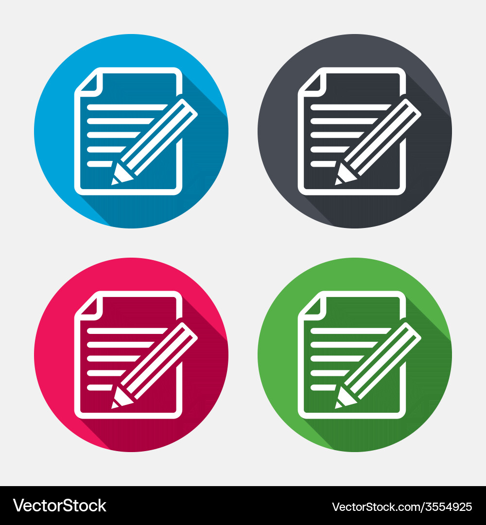 Edit document sign icon content button vector image