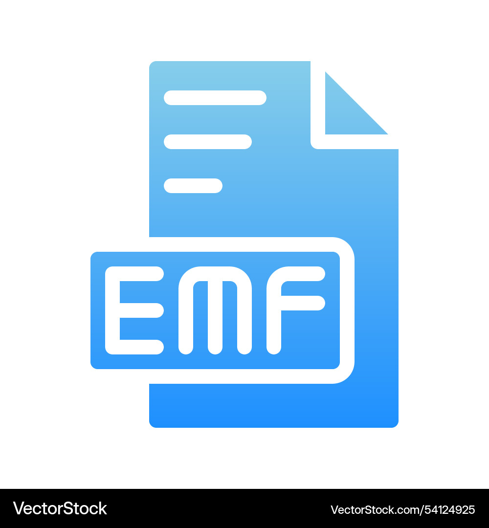 Emf document file gradient icons Vector Image