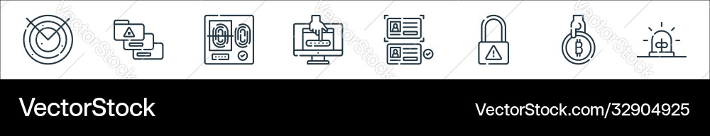 Hacker Linie Icons lineare Set Qualität Hacker Linie Icons lineare Set Qualität vektorbild