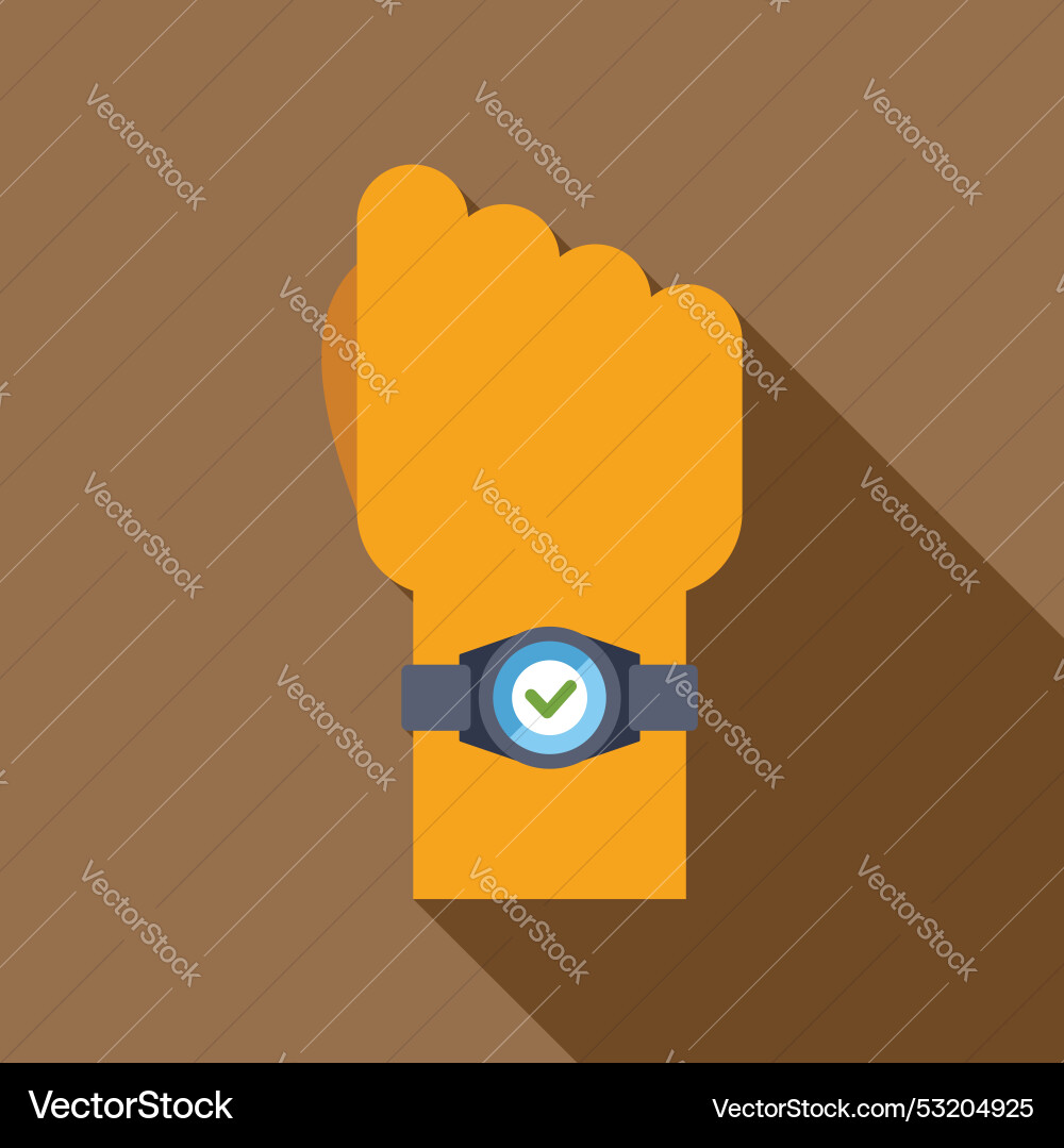 Hand with smart watch showing check mark icon Hand with smart watch showing check mark icon vector image