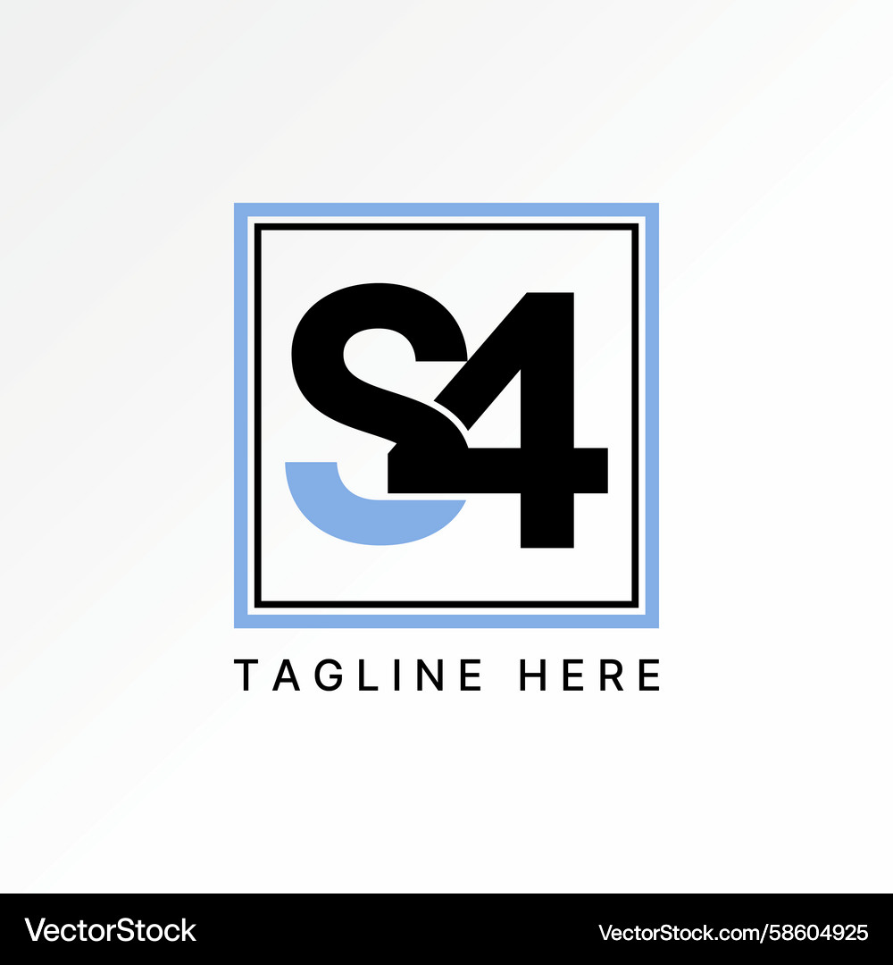Initial s4 connected font group team consulting Vector Image