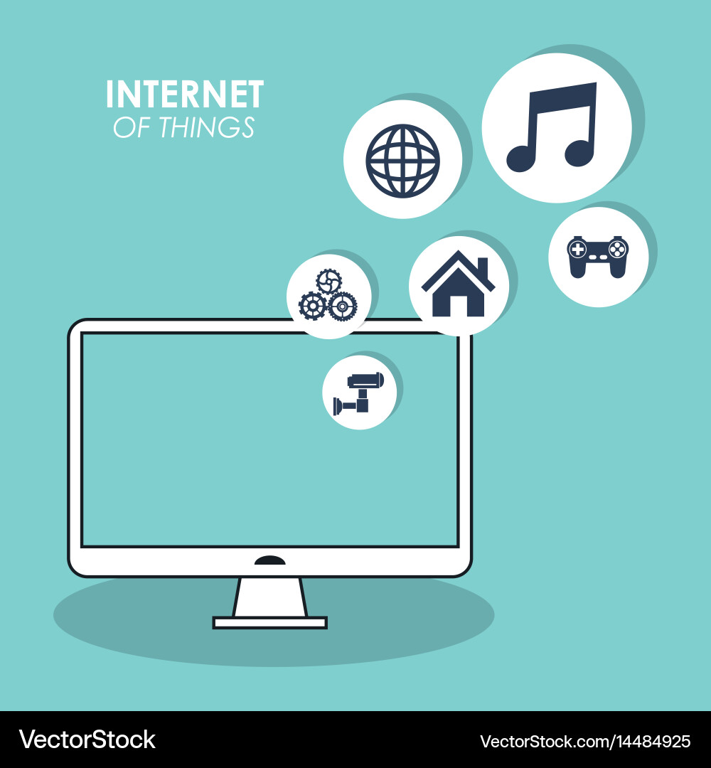 Internet things computer web world security game vector image